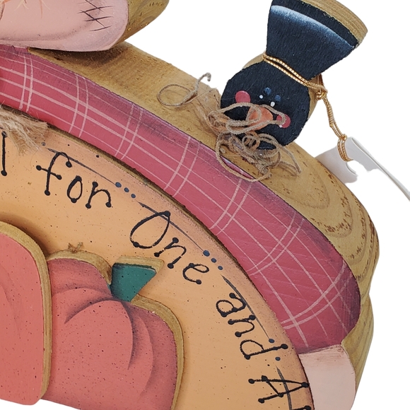 Scarecrow Pumpkins Crows Vintage Wooden Shelf Sitter Hand Crafted Fall Autumn - Picture 6 of 10